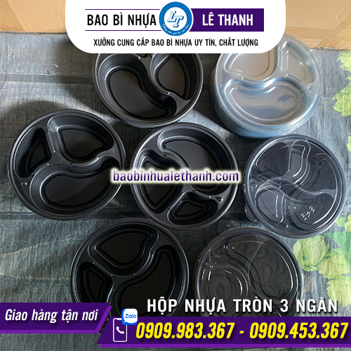 HỘP NHỰA TRÒN 3 NGĂN