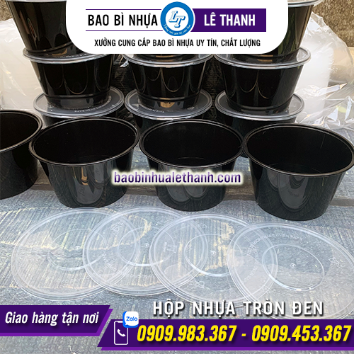 HỘP NHỰA TRÒN ĐEN