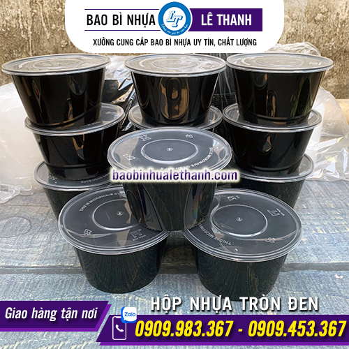 HỘP NHỰA TRÒN ĐEN