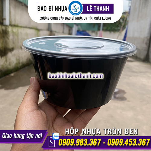 HỘP NHỰA TRÒN ĐEN