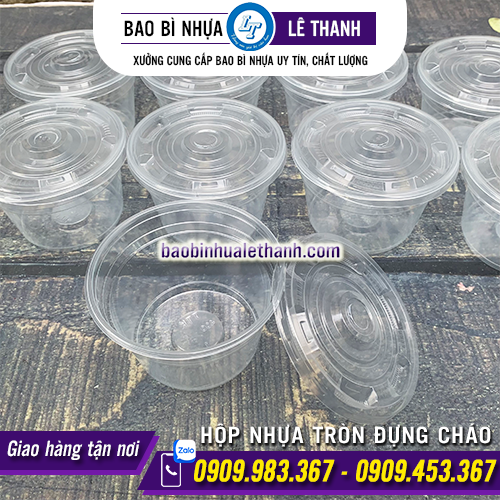 HỘP NHỰA TRÒN ĐỰNG CHÁO