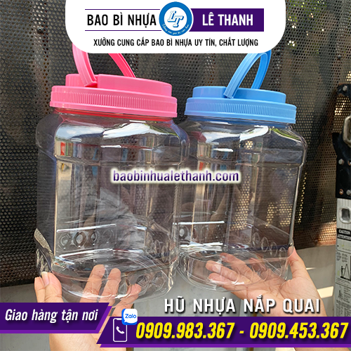 HŨ NHỰA NẮP QUAI