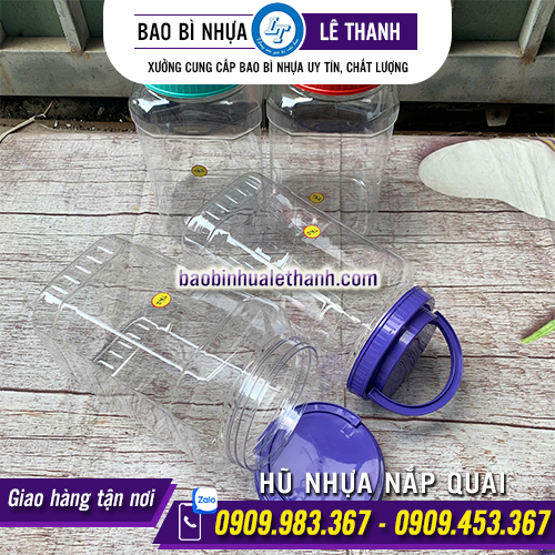 HŨ NHỰA NẮP QUAI