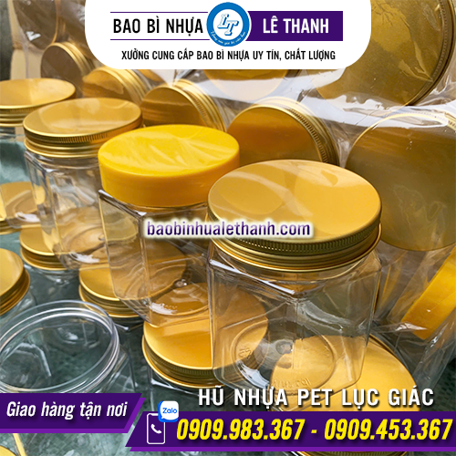 HŨ NHỰA PET LỤC GIÁC