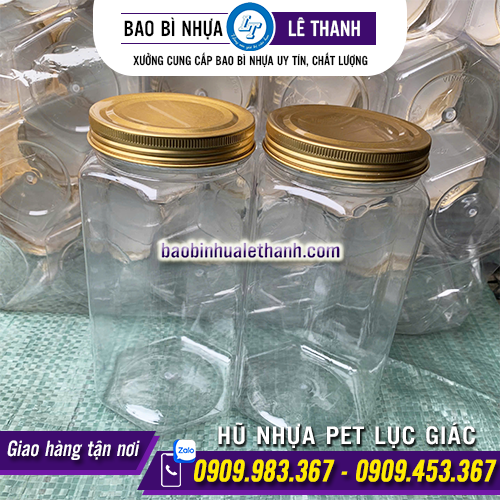 HŨ NHỰA PET LỤC GIÁC