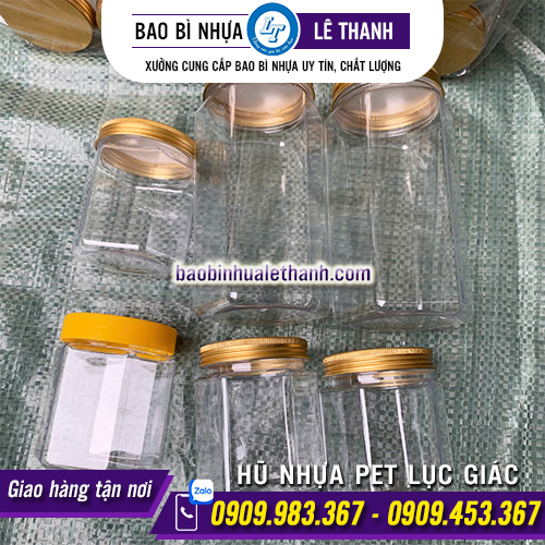 HŨ NHỰA PET LỤC GIÁC