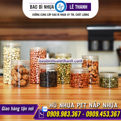 HŨ NHỰA PET NẮP NHỰA