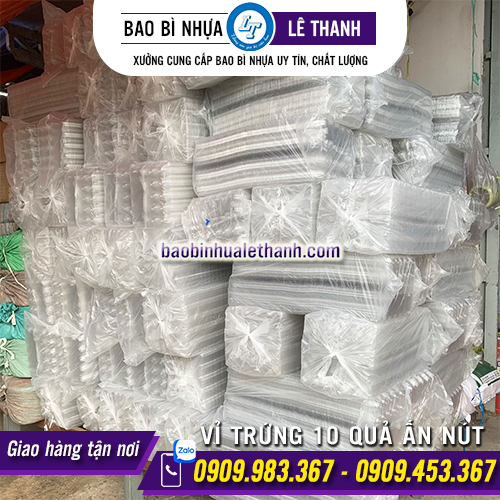VỈ TRỨNG NHỰA 10 QUẢ ẤN NÚT