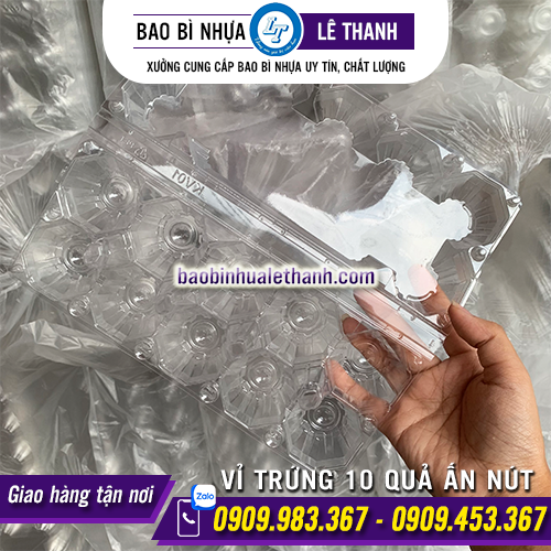 VỈ TRỨNG NHỰA 10 QUẢ ẤN NÚT