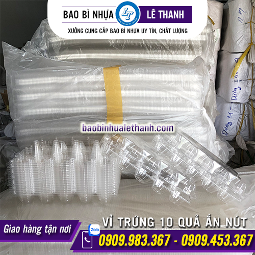 VỈ TRỨNG NHỰA 10 QUẢ ẤN NÚT