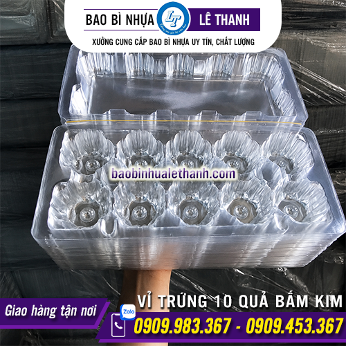 VỈ TRỨNG NHỰA 10 QUẢ BẤM KIM