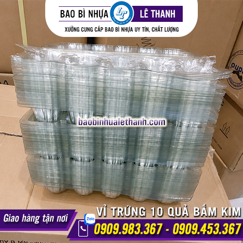 VỈ TRỨNG NHỰA 10 QUẢ BẤM KIM