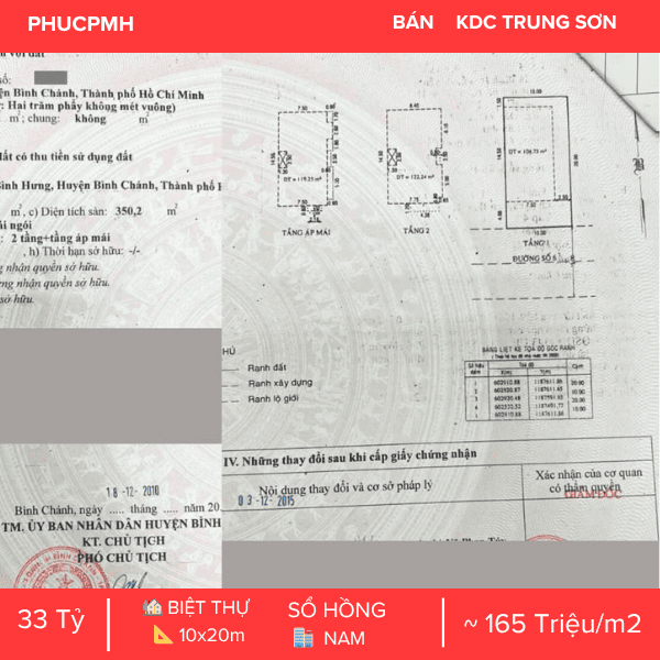 BIỆT THỰ MẶT TIỀN ĐƯỜNG SỐ 6 KDC TRUNG SƠN – CHỦ NGỘP GIẢM 2 TỶ – CƠ HỘI ĐẦU TƯ CỰC TỐT