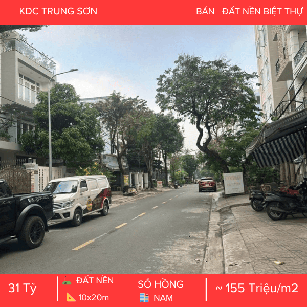 LÔ ĐẤT BIỆT THỰ KIM CƯƠNG KDC TRUNG SƠN – MẶT TIỀN ĐƯỜNG SỐ 6 – VỊ TRÍ THÔNG RA VEN SÔNG – GIÁ CHỐT CỰC TỐT