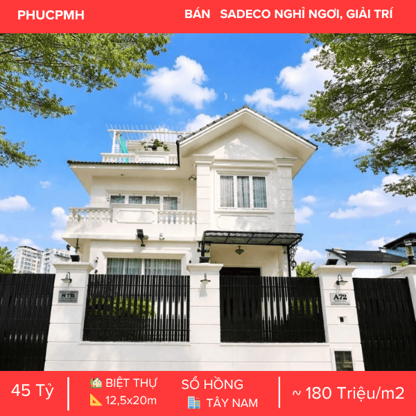 TẬN HƯỞNG CUỘC SỐNG THƯỢNG LƯU TẠI BIỆT THỰ ĐƠN LẬP SADECO TÂN PHONG NGAY SAU LƯNG SC VIVOCITY