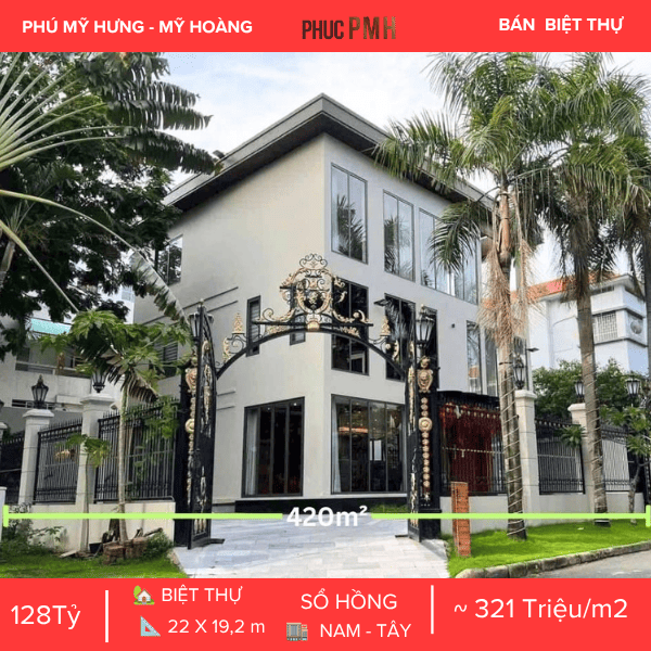 BIỆT THỰ ĐƠN LẬP CÓ HỒ BƠI TRUNG TÂM PHÚ MỸ HƯNG, DIỆN TÍCH 420M², CĂN GÓC 2 MẶT TIỀN, ĐANG CÓ DÒNG TIỀN 140 TRIỆU/THÁNG