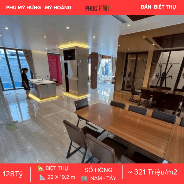 BIỆT THỰ ĐƠN LẬP CÓ HỒ BƠI TRUNG TÂM PHÚ MỸ HƯNG, DIỆN TÍCH 420M², CĂN GÓC 2 MẶT TIỀN, ĐANG CÓ DÒNG TIỀN 140 TRIỆU/THÁNG