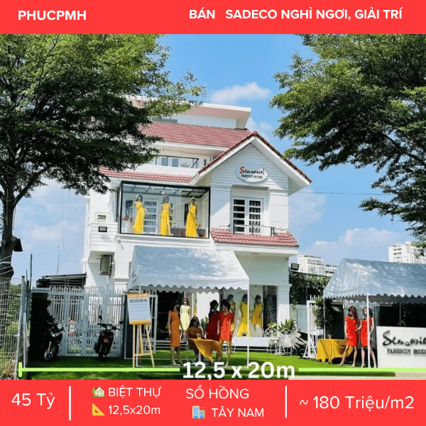 BIỆT THỰ ĐƠN LẬP SADECO NNGT – SAU LƯNG SC VIVO CITY – DÒNG TIỀN 90TR/THÁNG – MẶT TIỀN ĐƯỜNG 20M