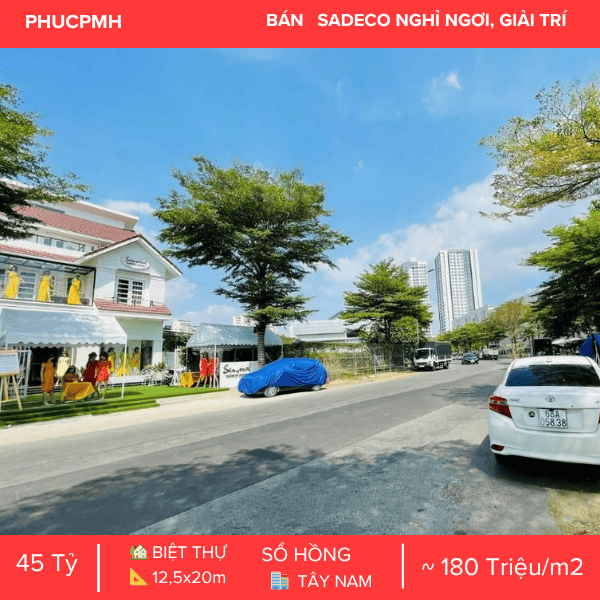 BIỆT THỰ ĐƠN LẬP SADECO NNGT – SAU LƯNG SC VIVO CITY – DÒNG TIỀN 90TR/THÁNG – MẶT TIỀN ĐƯỜNG 20M