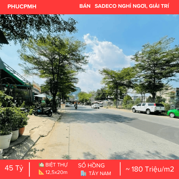 BIỆT THỰ ĐƠN LẬP SADECO NNGT – SAU LƯNG SC VIVO CITY – DÒNG TIỀN 90TR/THÁNG – MẶT TIỀN ĐƯỜNG 20M