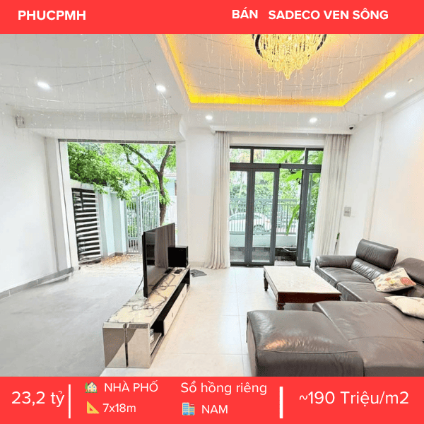  SIÊU PHẨM BIỆT THỰ SADECO VEN SÔNG Q7 – VỊ TRÍ ĐẮC ĐỊA LÔ E23 – HƯỚNG NAM MÁT MẺ