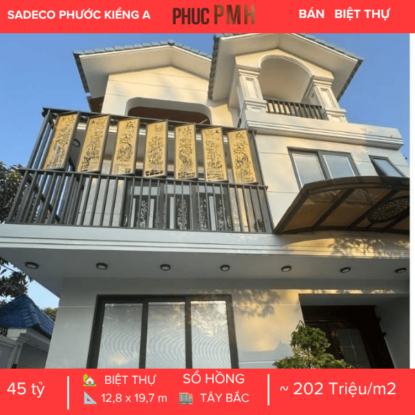 BÁN BIỆT THỰ GÓC 2 MẶT TIỀN KDC SADECO PHƯỚC KIỂNG – FULL NỘI THẤT CAO CẤP – CÓ THANG MÁY