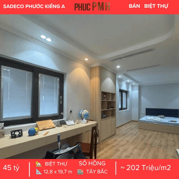 BÁN BIỆT THỰ GÓC 2 MẶT TIỀN KDC SADECO PHƯỚC KIỂNG – FULL NỘI THẤT CAO CẤP – CÓ THANG MÁY