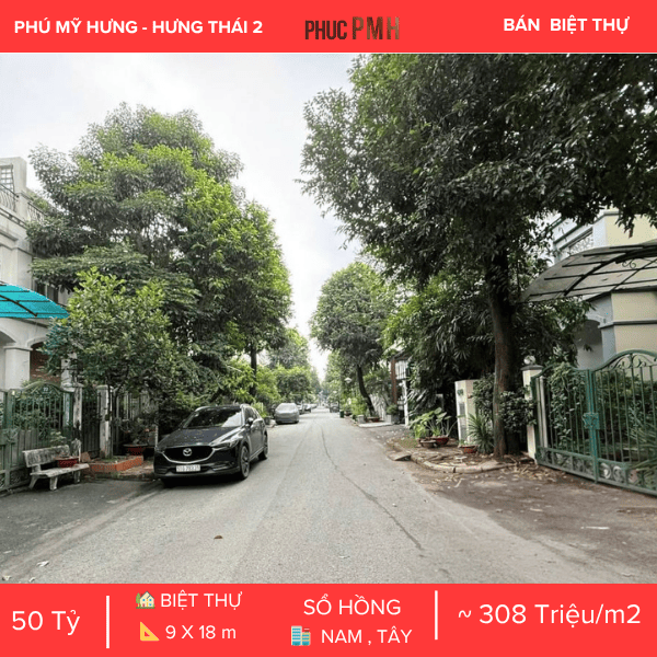 BIỆT THỰ HƯNG THÁI 2 PHÚ MỸ HƯNG – GÓC 3 MẶT TIỀN SIÊU THOÁNG – GIÁ ĐẦU TƯ TỐT