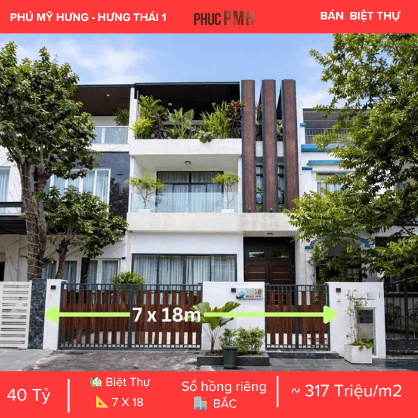 VỊ TRÍ CHIẾN LƯỢC BIỆT THỰ HƯNG THÁI 1 PHÚ MỸ HƯNG – AN NINH KHÉP KÍN – TÂM ĐIỂM QUẬN 7
