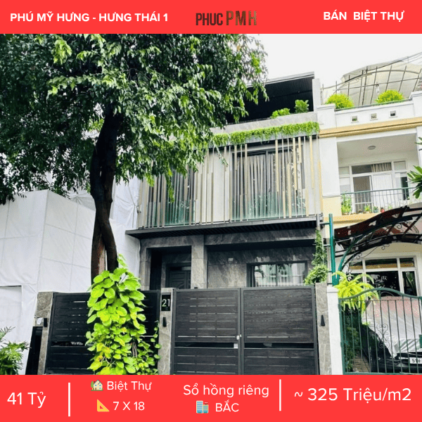 BIỆT THỰ HƯNG THÁI 1 PHÚ MỸ HƯNG – NỘI THẤT SIÊU CAO CẤP – KHU COMPOUND AN NINH 24/7
