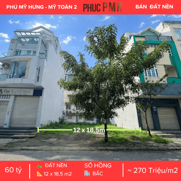CẶP ĐẤT VÀNG MỸ TOÀN 2 PHÚ MỸ HƯNG – VỊ TRÍ TRUNG TÂM KHU CẢNH ĐỒI – DIỆN TÍCH 222M2