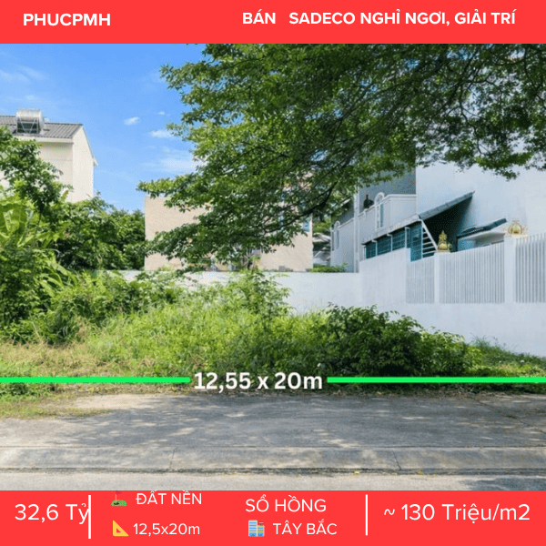 ĐẤT BIỆT THỰ ĐƠN LẬP SADECO NGHỈ NGƠI GIẢI TRÍ – MÃ LÔ A108 – VỊ TRÍ ĐẮC ĐỊA SAU VIVO CITY