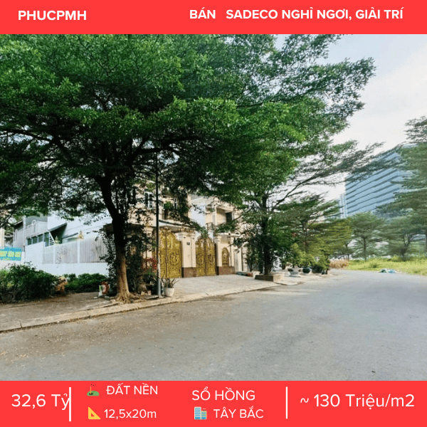 ĐẤT BIỆT THỰ ĐƠN LẬP SADECO NGHỈ NGƠI GIẢI TRÍ – MÃ LÔ A108 – VỊ TRÍ ĐẮC ĐỊA SAU VIVO CITY
