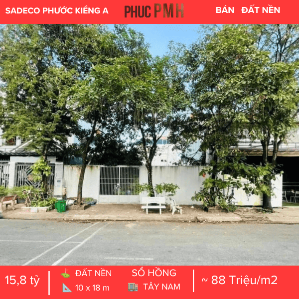 SIÊU PHẨM ĐẤT BIỆT THỰ SADECO PHƯỚC KIỂN A – TRỤC ĐƯỜNG THÔNG 16M – GIÁ TỐT NHẤT
