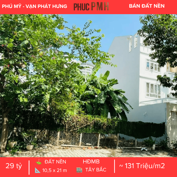 BÁN GẤP ĐẤT BIỆT THỰ SONG LẬP KDC PHÚ MỸ VẠN PHÁT HƯNG QUẬN 7 – MÃ LÔ I14 ĐƯỜNG SỐ 10 – GIÁ TỐT NHẤT THỊ TRƯỜNG