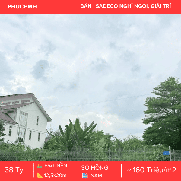 ĐẤT NỀN BIỆT THỰ ĐƠN LẬP LÔ GÓC 2 MẶT TIỀN – KDC SADECO GIẢI TRÍ QUẬN 7 – SAU LƯNG SC VIVO CITY