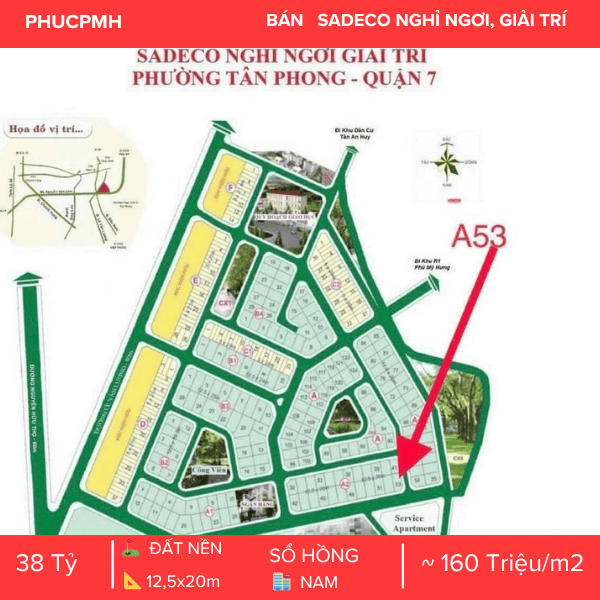 ĐẤT NỀN BIỆT THỰ ĐƠN LẬP LÔ GÓC 2 MẶT TIỀN – KDC SADECO GIẢI TRÍ QUẬN 7 – SAU LƯNG SC VIVO CITY