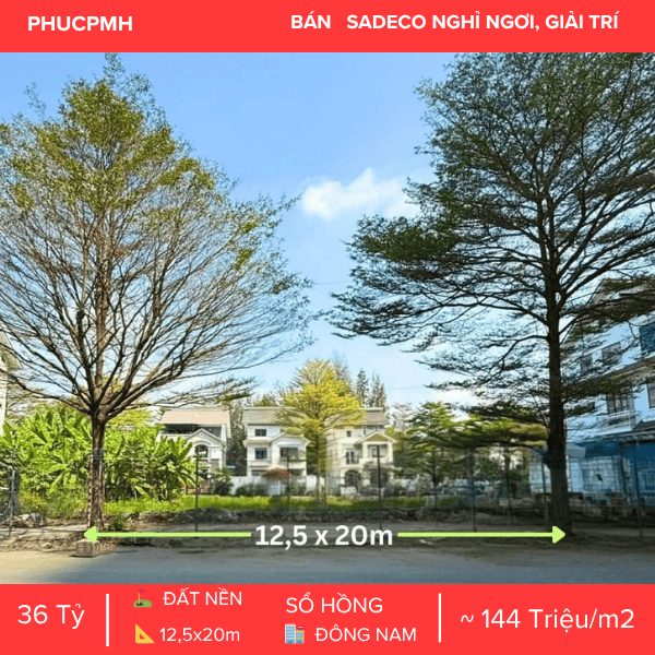 💎ĐẤT NỀN BIỆT THỰ SADECO NGHỈ NGƠI GIẢI TRÍ – KỀ CẬN SC VIVO CITY – SỔ HỒNG RIÊNG SẴN SÀNG