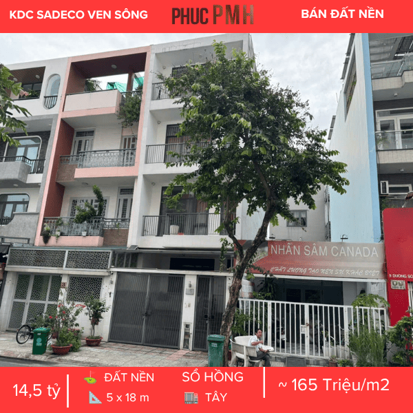 ĐẤT NỀN SADECO VEN SÔNG Q7 – MÃ LÔ H17 – HƯỚNG TÂY – GIÁ ĐẦU TƯ CỰC TỐT: 165TR/M²