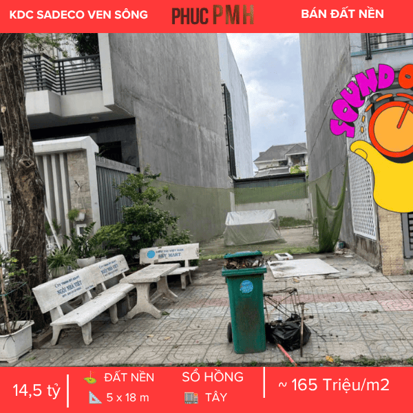 ĐẤT NỀN SADECO VEN SÔNG Q7 – MÃ LÔ H17 – HƯỚNG TÂY – GIÁ ĐẦU TƯ CỰC TỐT: 165TR/M²