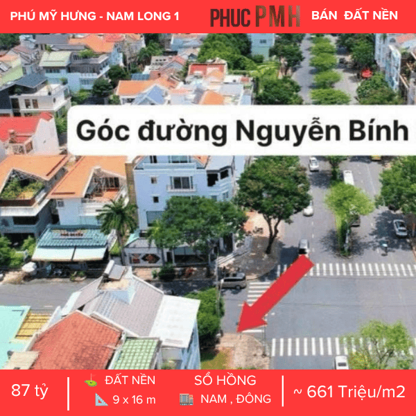 ĐẤT NỀN GÓC 2 MẶT TIỀN SIÊU ĐẮC ĐỊA – NAM LONG 1 PHÚ MỸ HƯNG – GIAO LỘ HÀ HUY TẬP & NGUYỄN BÍNH