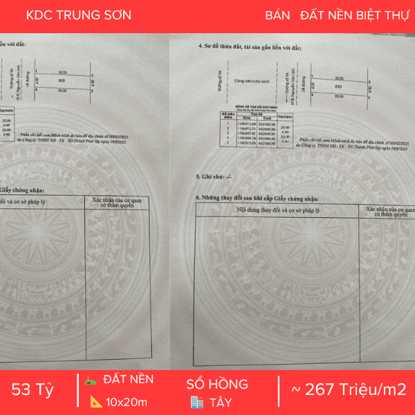 ĐẤT NỀN MẶT TIỀN ĐƯỜNG 9A TRUNG SƠN – VỊ TRÍ VÀNG KINH DOANH – QUY HOẠCH CAO TẦNG
