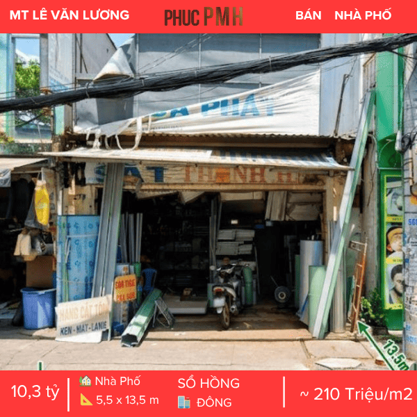 BÁN GẤP NHÀ MẶT TIỀN 270 LÊ VĂN LƯƠNG Q7 – HDT 24TR/THÁNG. DT 5.8×13