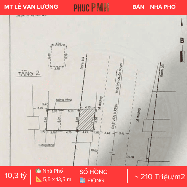 BÁN GẤP NHÀ MẶT TIỀN 270 LÊ VĂN LƯƠNG Q7 – HDT 24TR/THÁNG. DT 5.8×13