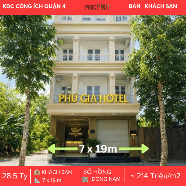 KHÁCH SẠN 24 PHÒNG CAO CẤP KDC CÔNG ÍCH QUẬN 4 – DÒNG TIỀN KHỦNG 66TR/THÁNG – VỊ TRÍ VÀNG QUẬN 7