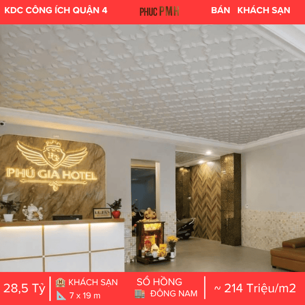 KHÁCH SẠN 24 PHÒNG CAO CẤP KDC CÔNG ÍCH QUẬN 4 – DÒNG TIỀN KHỦNG 66TR/THÁNG – VỊ TRÍ VÀNG QUẬN 7