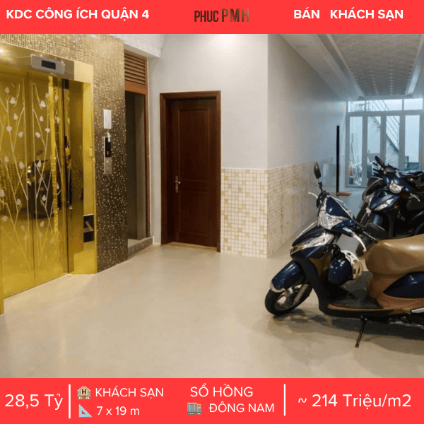 KHÁCH SẠN 24 PHÒNG CAO CẤP KDC CÔNG ÍCH QUẬN 4 – DÒNG TIỀN KHỦNG 66TR/THÁNG – VỊ TRÍ VÀNG QUẬN 7