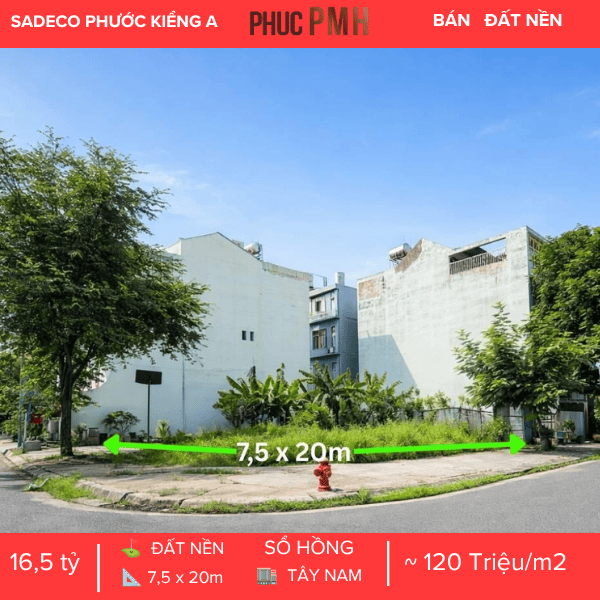 LÔ GÓC 2 MẶT TIỀN SADECO PHƯỚC KIỂN A – VỊ TRÍ ĐẮC ĐỊA – HẠ TẦNG ĐỒNG BỘ