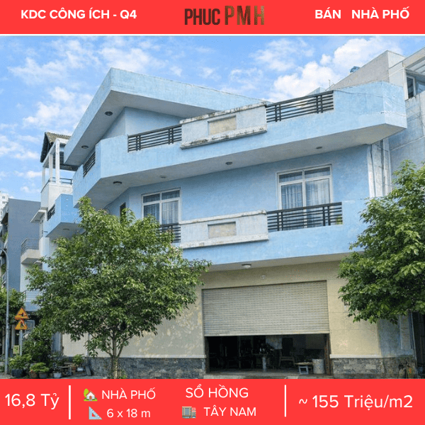 Nhà phố căn góc B9 KDC Công Ích Q4, Quận 7. Diện tích 108m², ngang 6m bề thế, không gian 2 mặt tiền cực kỳ thoáng mát