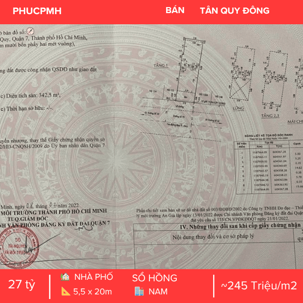 NHÀ PHỐ MẶT TIỀN ĐƯỜNG 79 QUẬN 7 – KẾT CẤU 5 TẦNG – CÓ THANG MÁY – DÒNG TIỀN 42TR/THÁNG